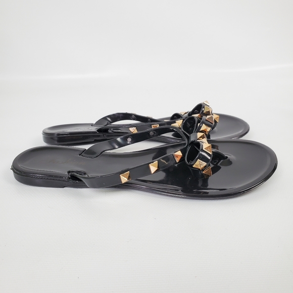 Studded Bow Rubber Flip Flops - Picture 12 of 13